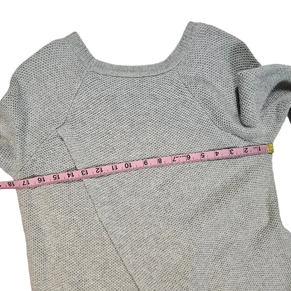 Madewell Province Light Gray Knit Cross-Back Sweater Sz S Crewneck Fall Casual - Picture 16 of 16